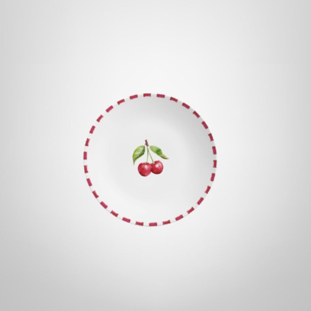 Plato de Postre de Cerámica 21cm "Cereza" ALLEANZA