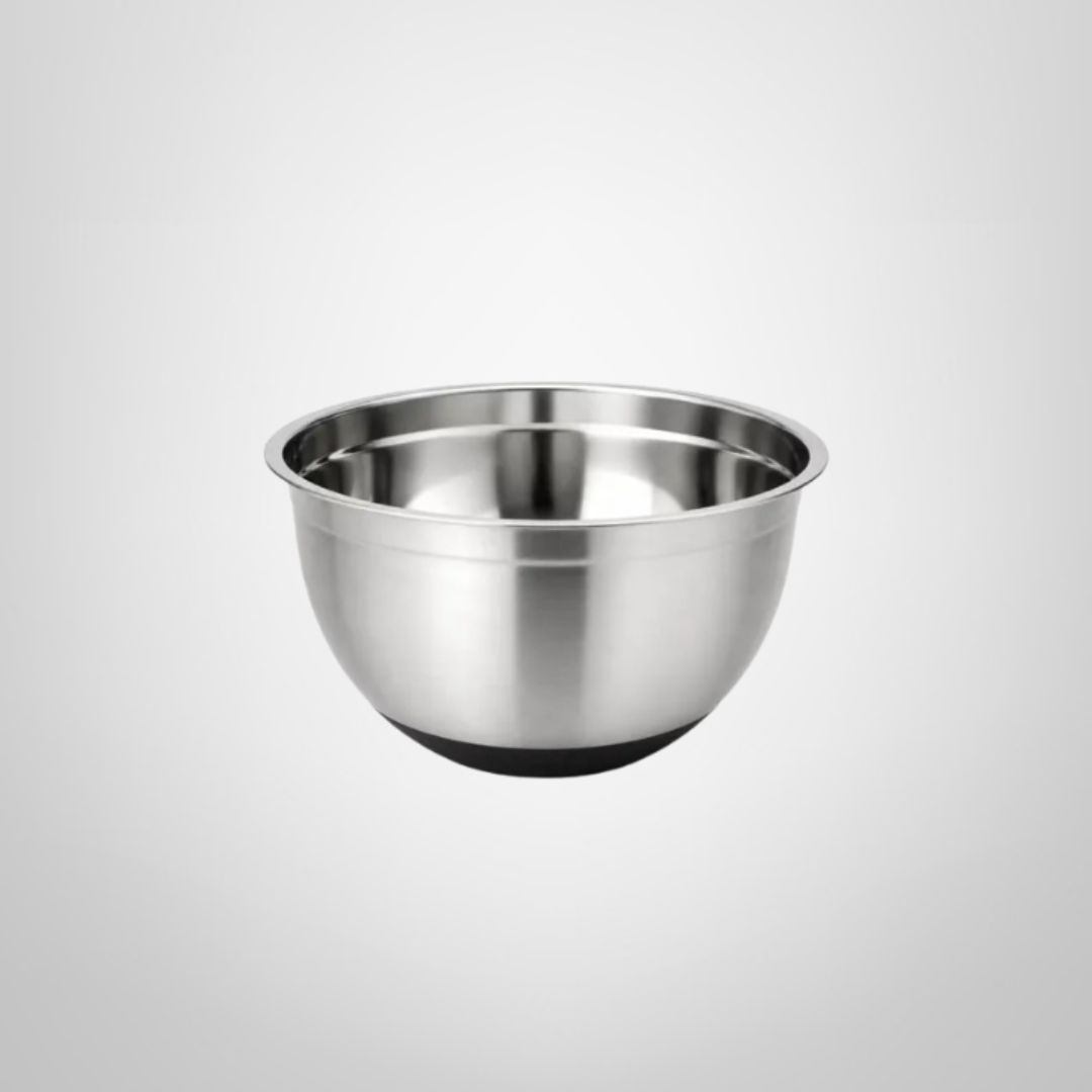Bowl Alemán de Acero Inoxidable c/Base de Silicona Negra 21cm
