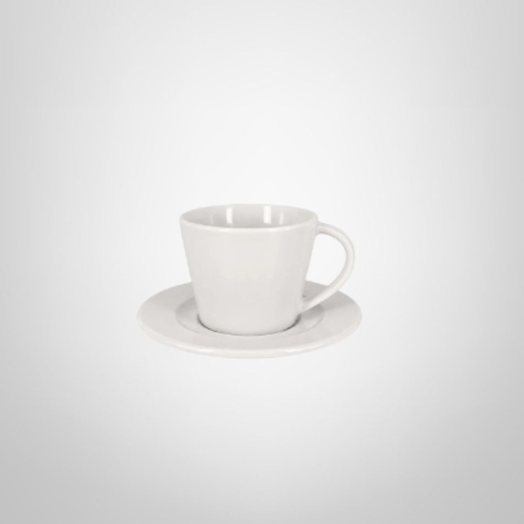 Taza de Cerámica Blanca c/Platillo 180ml