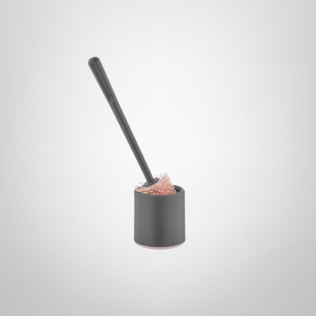 Cepillo para Inodoro de Plástico y Silicona Gris 9,5x25,5cm