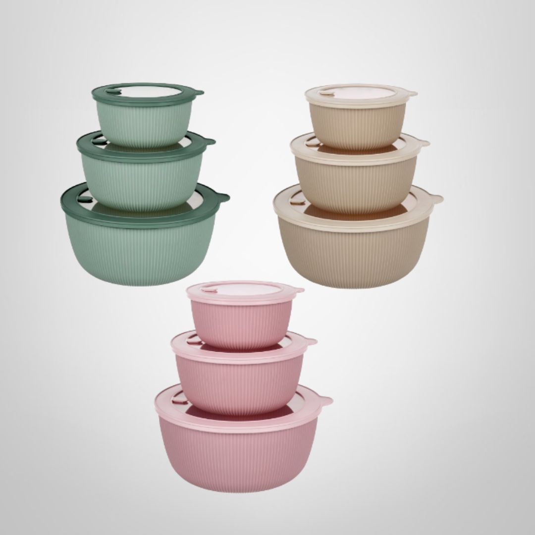Set 3 Bowls de Plástico c/Tapa Hermética