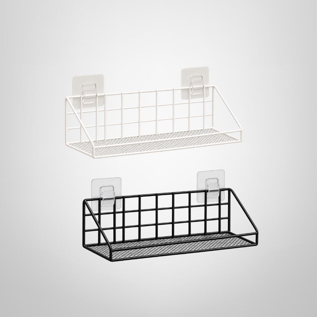 Estante de Metal Trangular 35x12x15cm Blanco/Negro