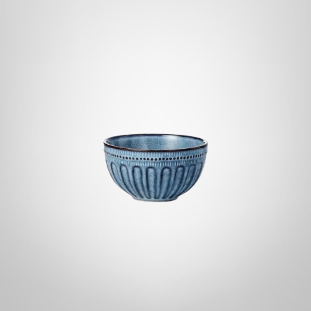 Bowl de Cerámica Labrado Azul 10x6cm