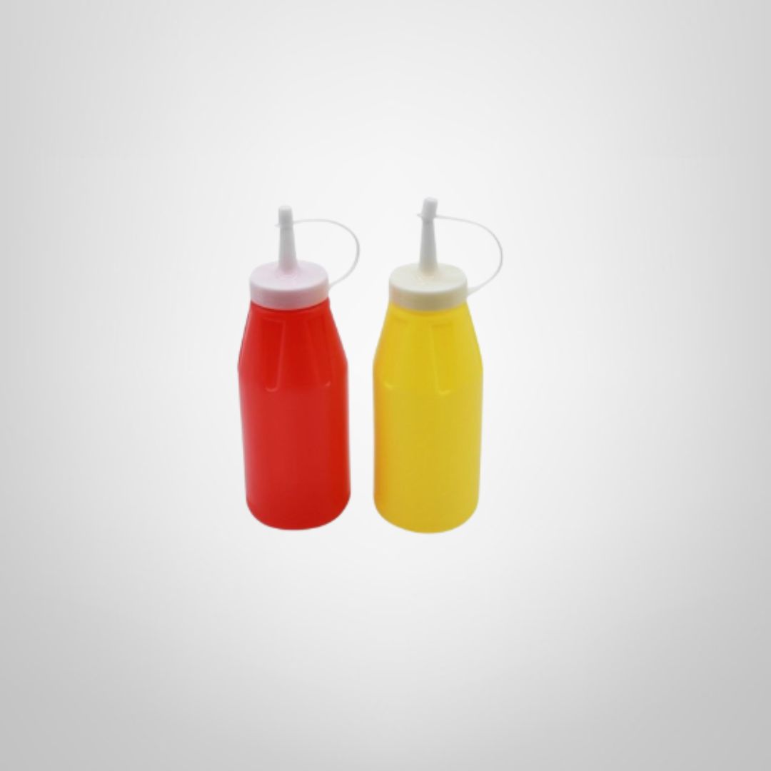 Set x2 Botellas de Plástico c/Pico 330ml para Mayonesa/Ketchup