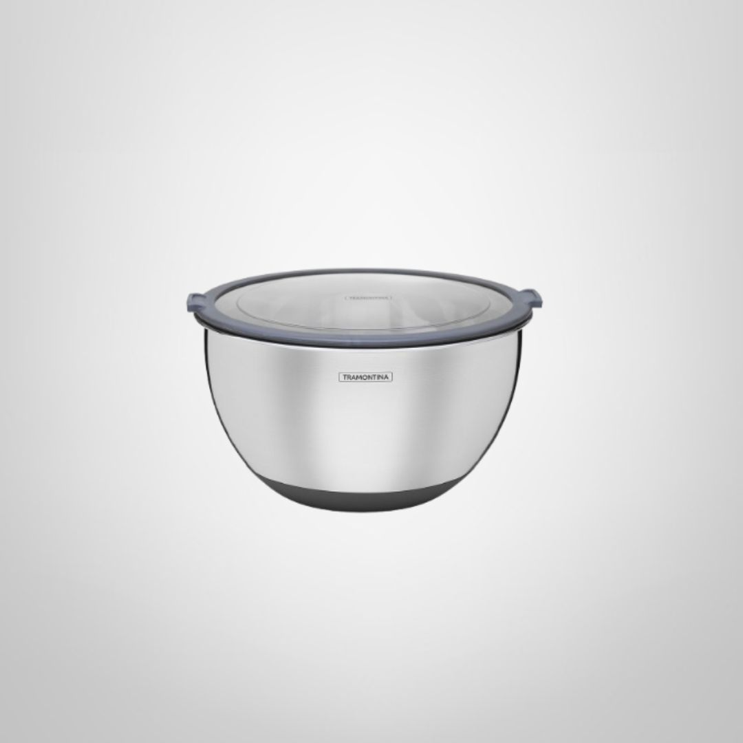 Bowl de Acero Inoxidable c/Tapa y Base de Silicona 20cm "Cucina" TRAMONTINA