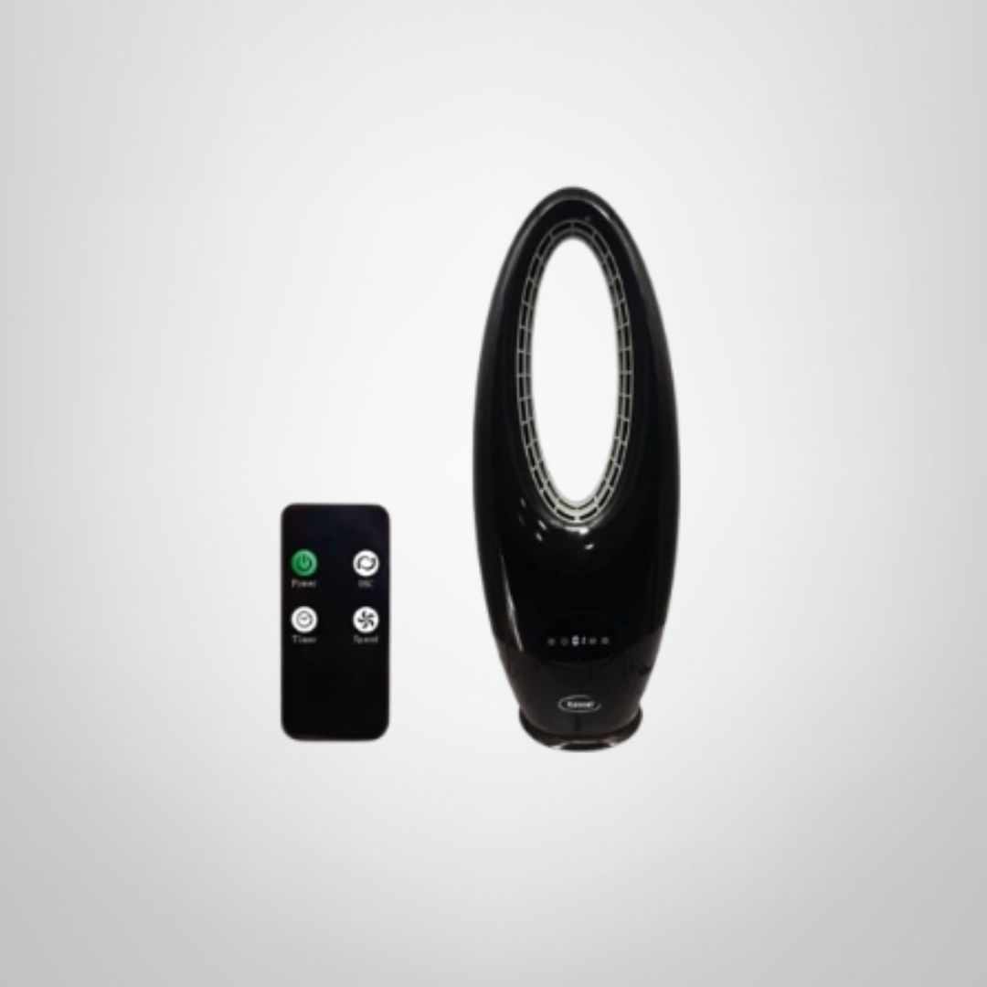 Ventilador Torre Sin Aspas Digital c/Control Remoto 45w Black KASSEL