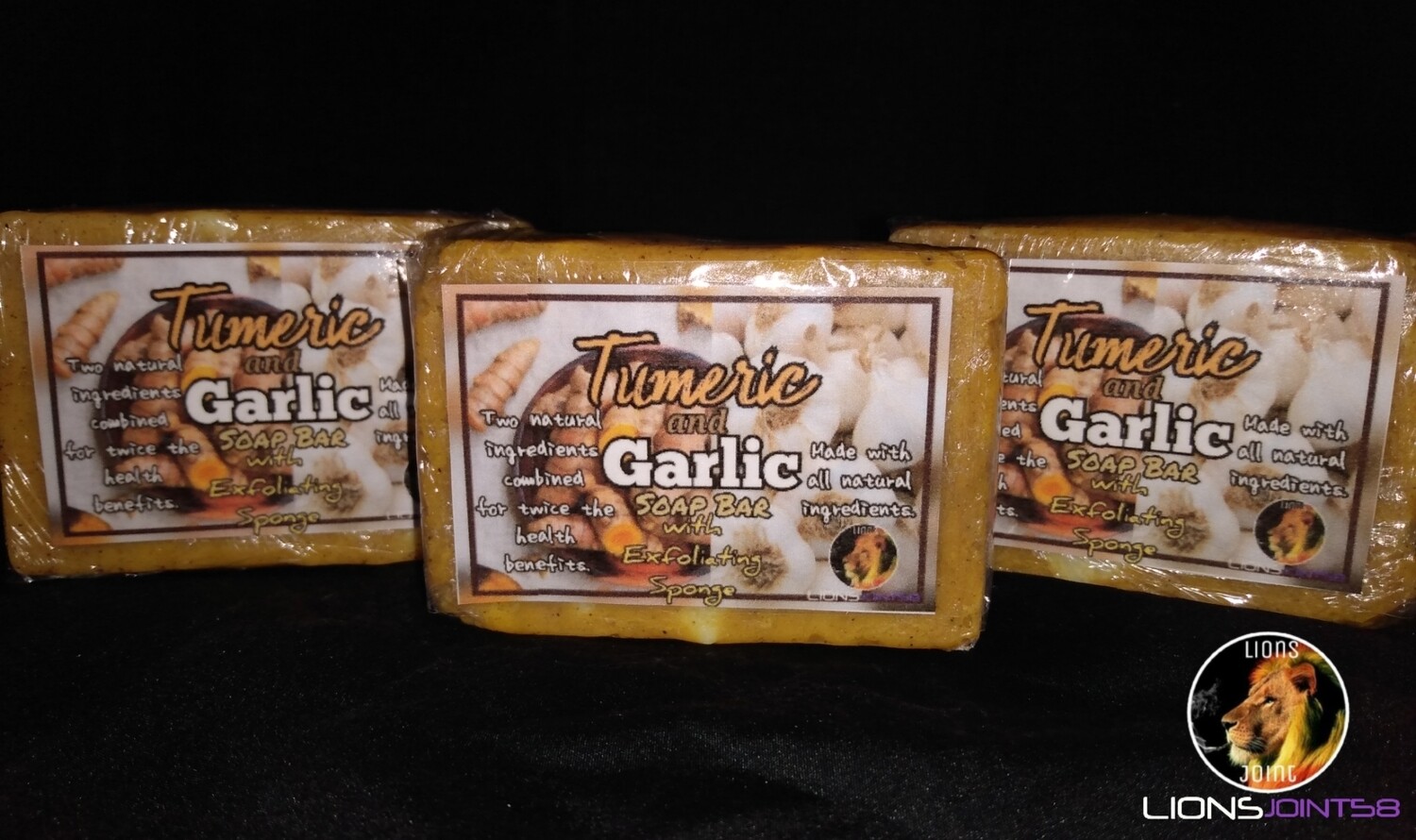 Tumeric and Garlic Soap Bar with Exfoliating Sponge