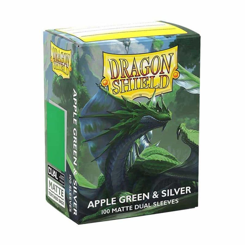 Dragon Shield: 100 Count Box Dual Matte Apple Green &amp; Silver