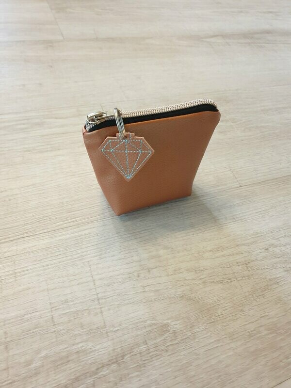 Kosmetiktasche Kunstleder kupfer