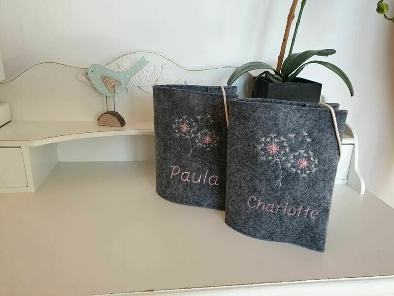 Hülle für Gesangbuch   ev. kath. Pusteblume