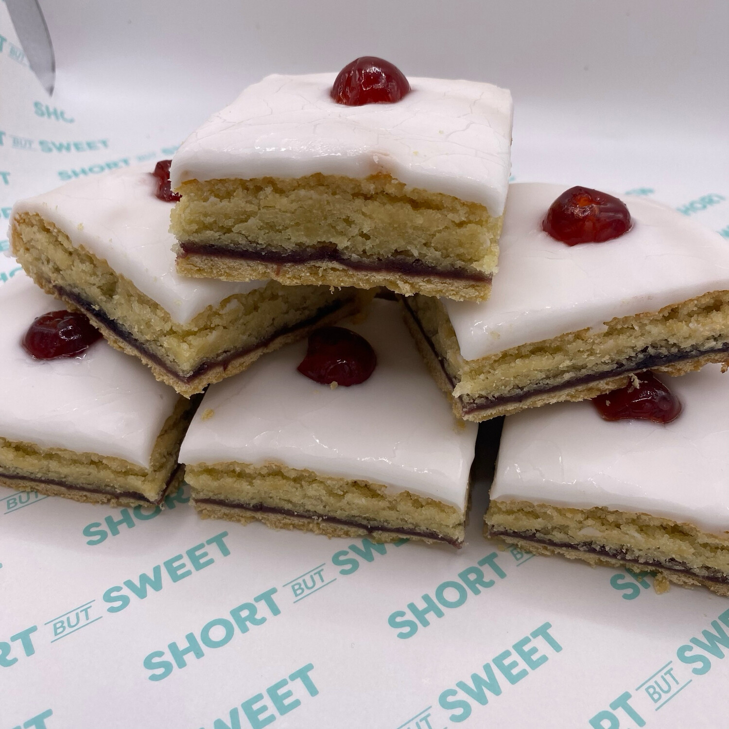 Cherry Bakewell Slices