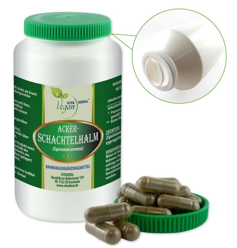 VITA IDEAL Vegan® Acker - Schachtelhalmkraut Kapseln - Equisetum - Ackerschachtelhalmkraut -