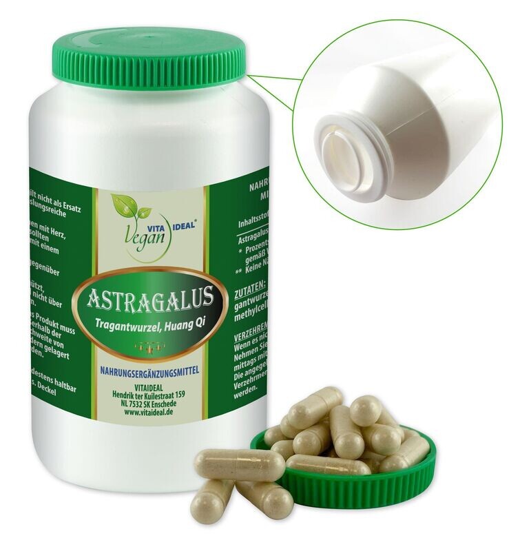 VITA IDEAL Vegan® Astragalus Wurzel Kapseln - Tragant frigidus - Astragaluswurzel - Tragantwurzel -