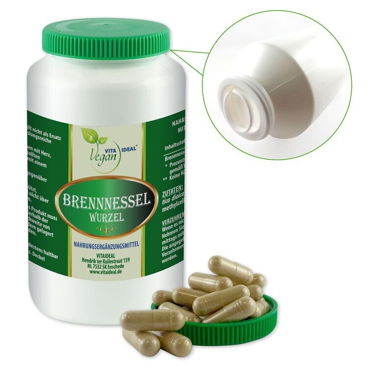 VITA IDEAL Vegan® Brennnessel Wurzel Kapseln - Urtica dioica - Brennnesselwurzel - Brennessel -