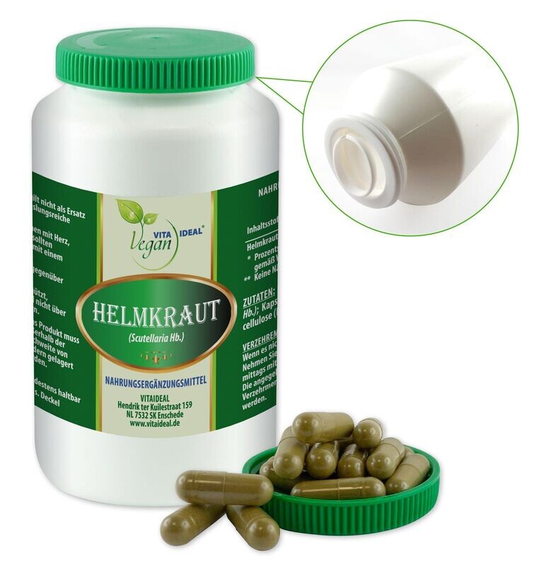 VITA IDEAL Vegan® Helmkraut Kapseln - Scutellaria lateriflora - Helm  Kraut -