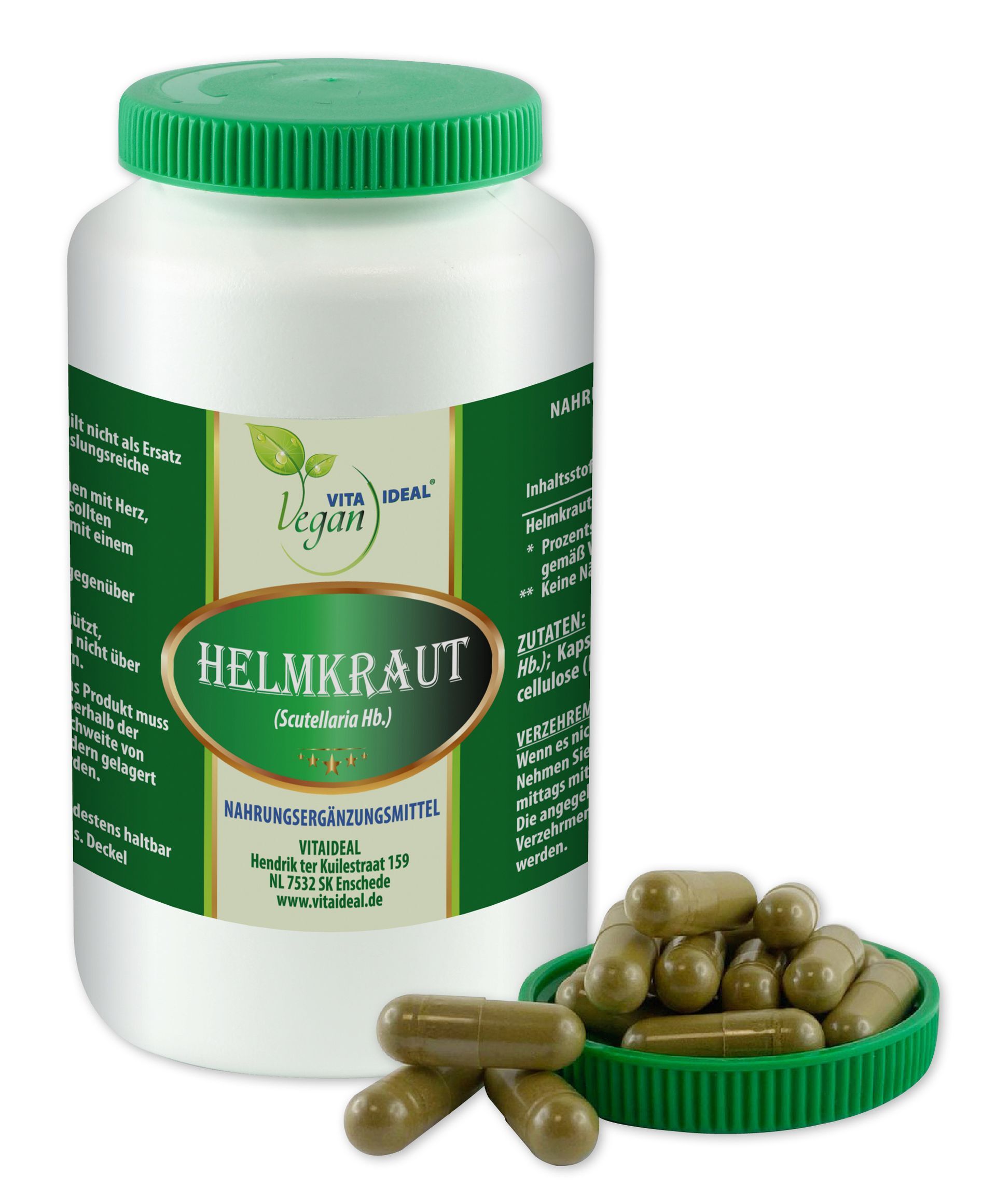 VITA IDEAL Vegan® Helmkraut Kapseln - Scutellaria lateriflora - Helm Kraut -