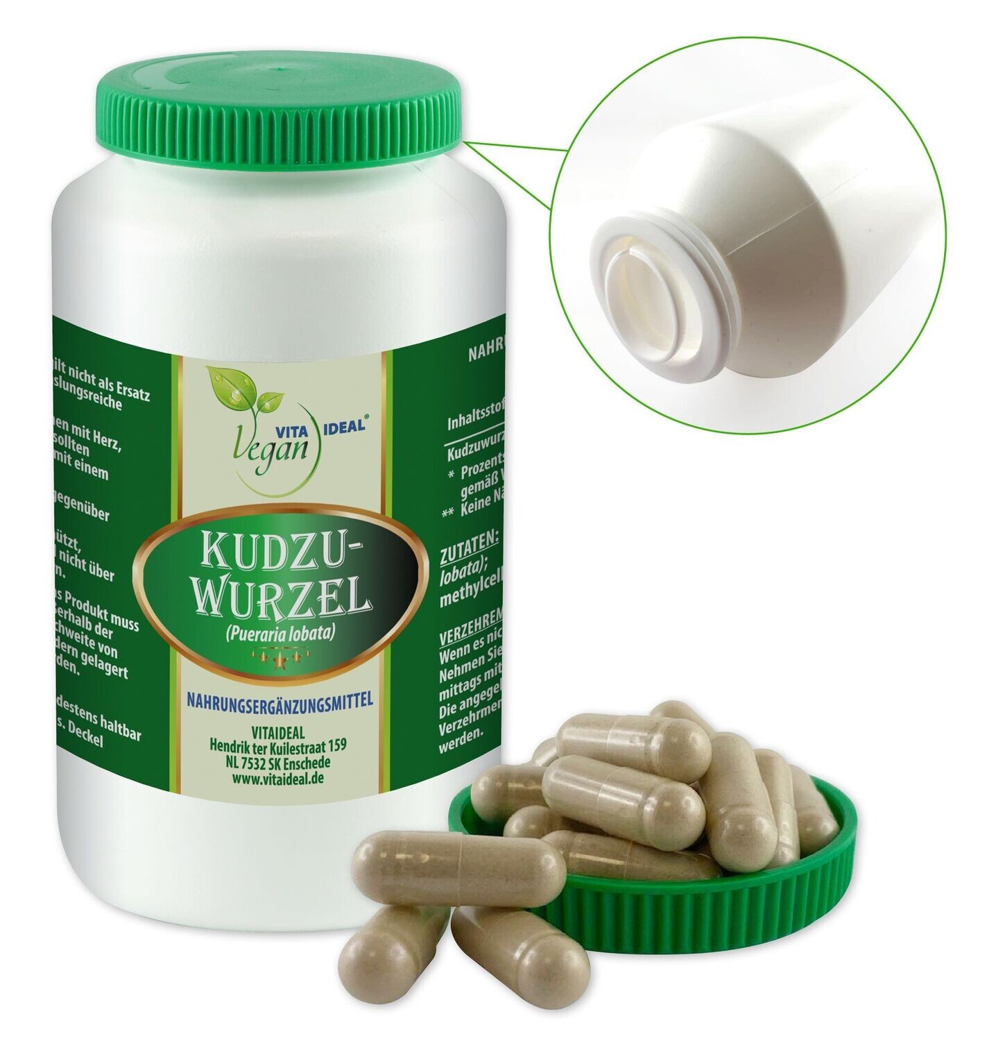 VITA IDEAL Vegan® Kudzu Wurzel Kapseln - Pueraria lobata - Kudzuwurzel -