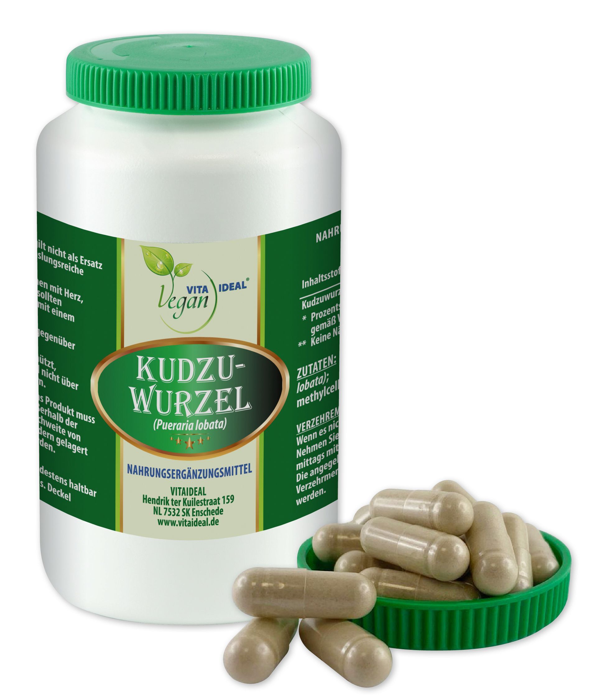 VITA IDEAL Vegan® Kudzu Wurzel Kapseln - Pueraria lobata - Kudzuwurzel -