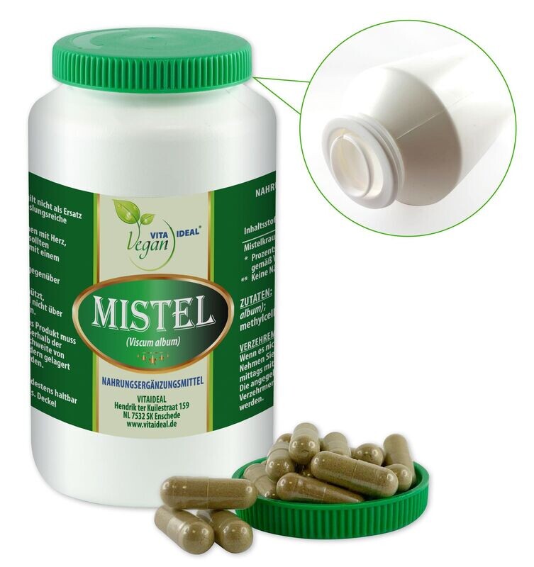 VITA IDEAL Vegan® Mistel Kraut Kapseln - Mistletoe -Viscum album - Mistelkraut -