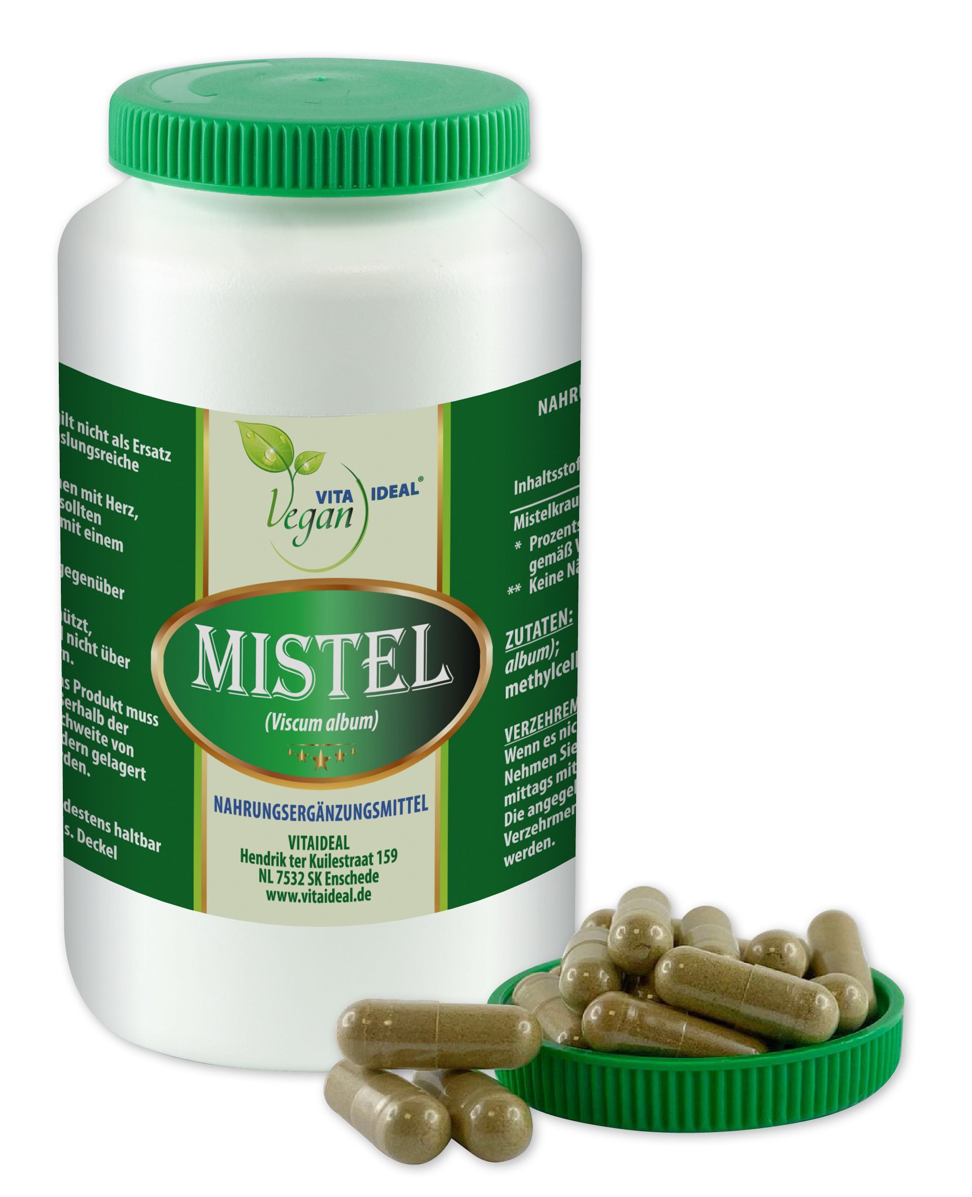 VITA IDEAL Vegan® Mistel Kraut Kapseln - Mistletoe -Viscum album - Mistelkraut -