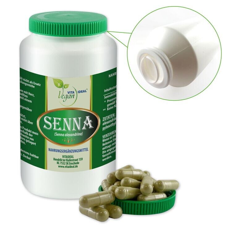 VITA IDEAL Vegan® Senna Blätter Kapseln - alexandrina - Sennesblätter - Sennes - Sennablätter
