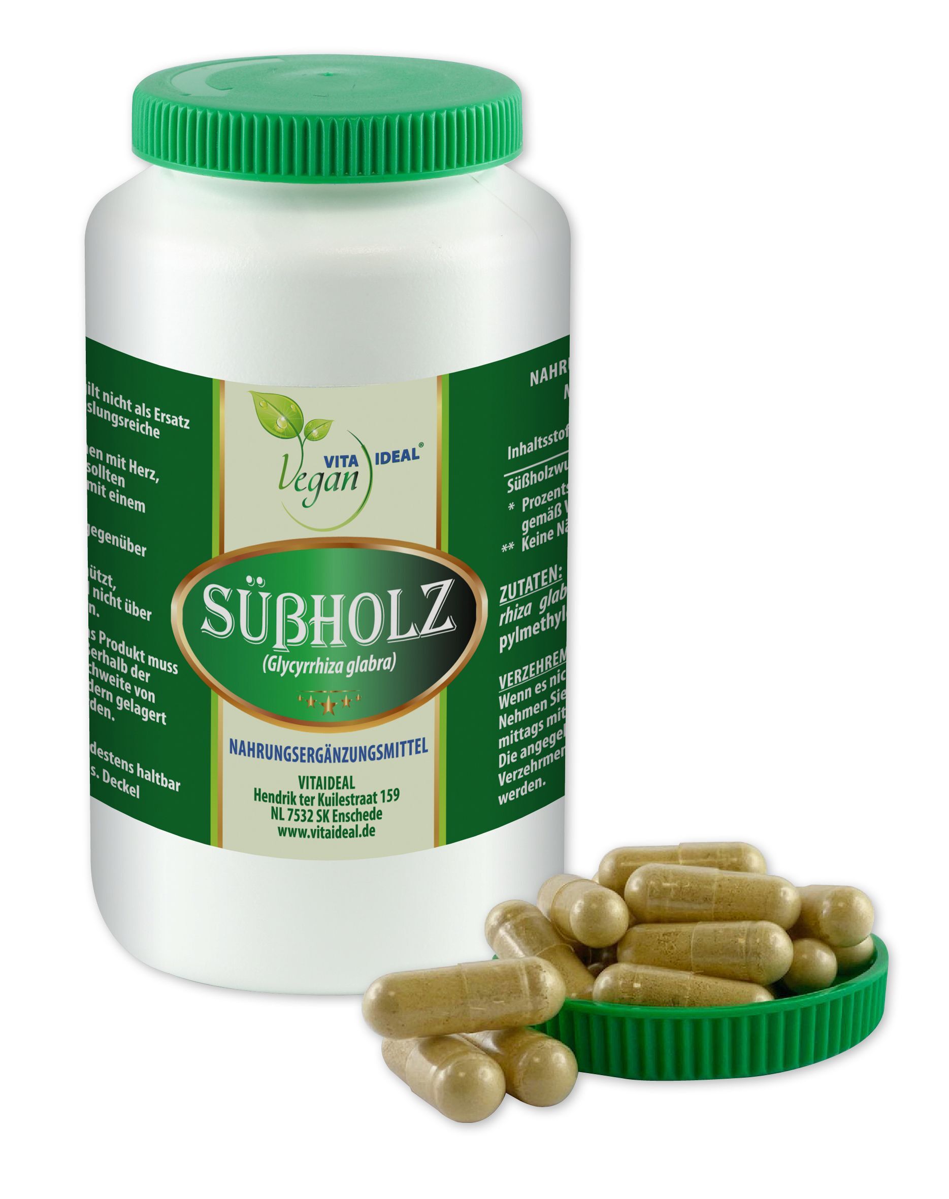 VITA IDEAL Vegan® Süßholz Wurzel Kapseln - Glycyrrhiza glabra - Süßholzwurzel