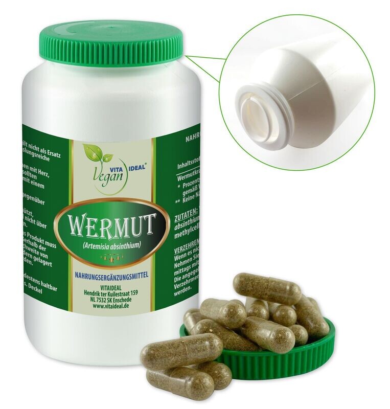 VITA IDEAL Vegan® Wermut Kraut Kapseln - Artemisia absinthium - Wermutkraut -