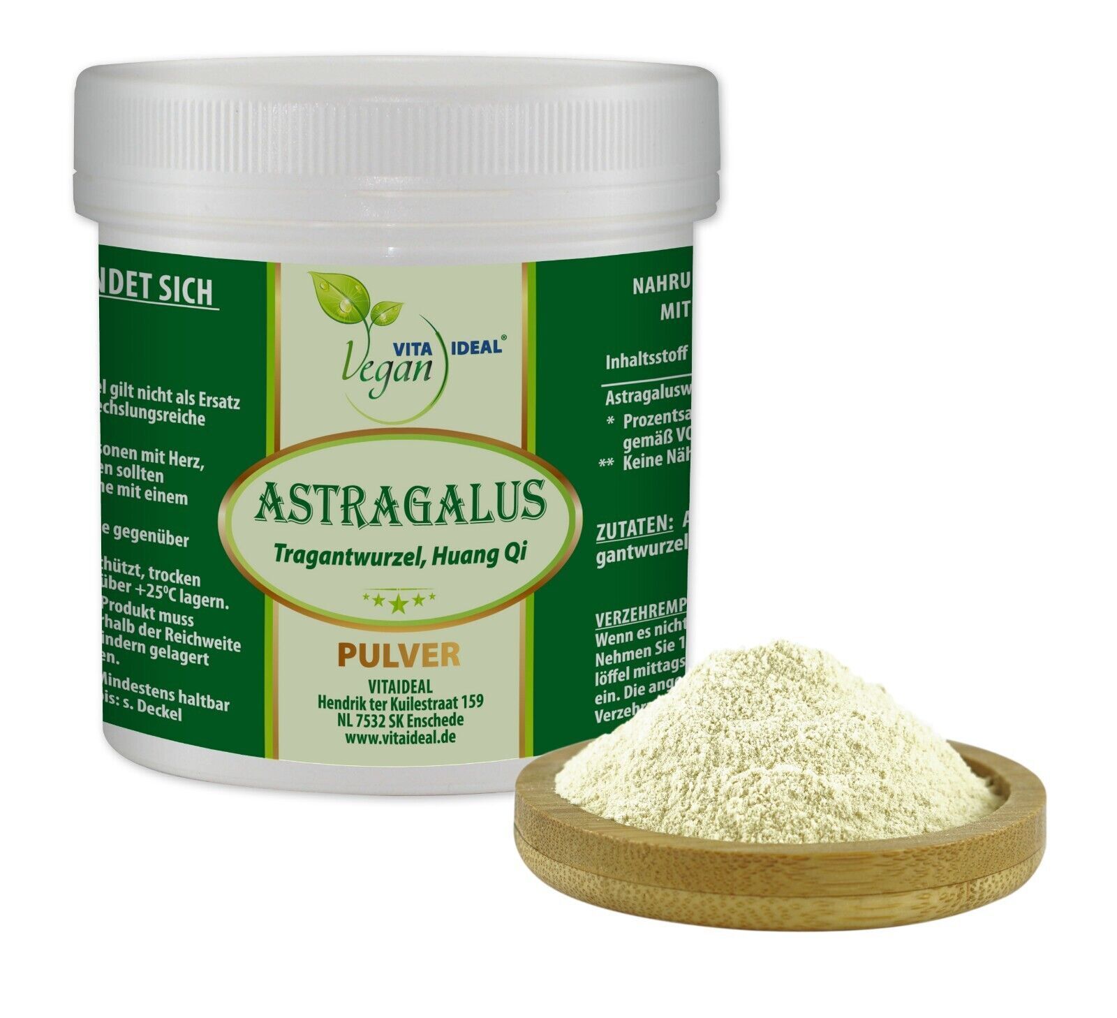 VITA IDEAL Vegan® Astragalus Wurzel Pulver - Tragant frigidus - Tragantwurzel - Astragaluswurzel -
