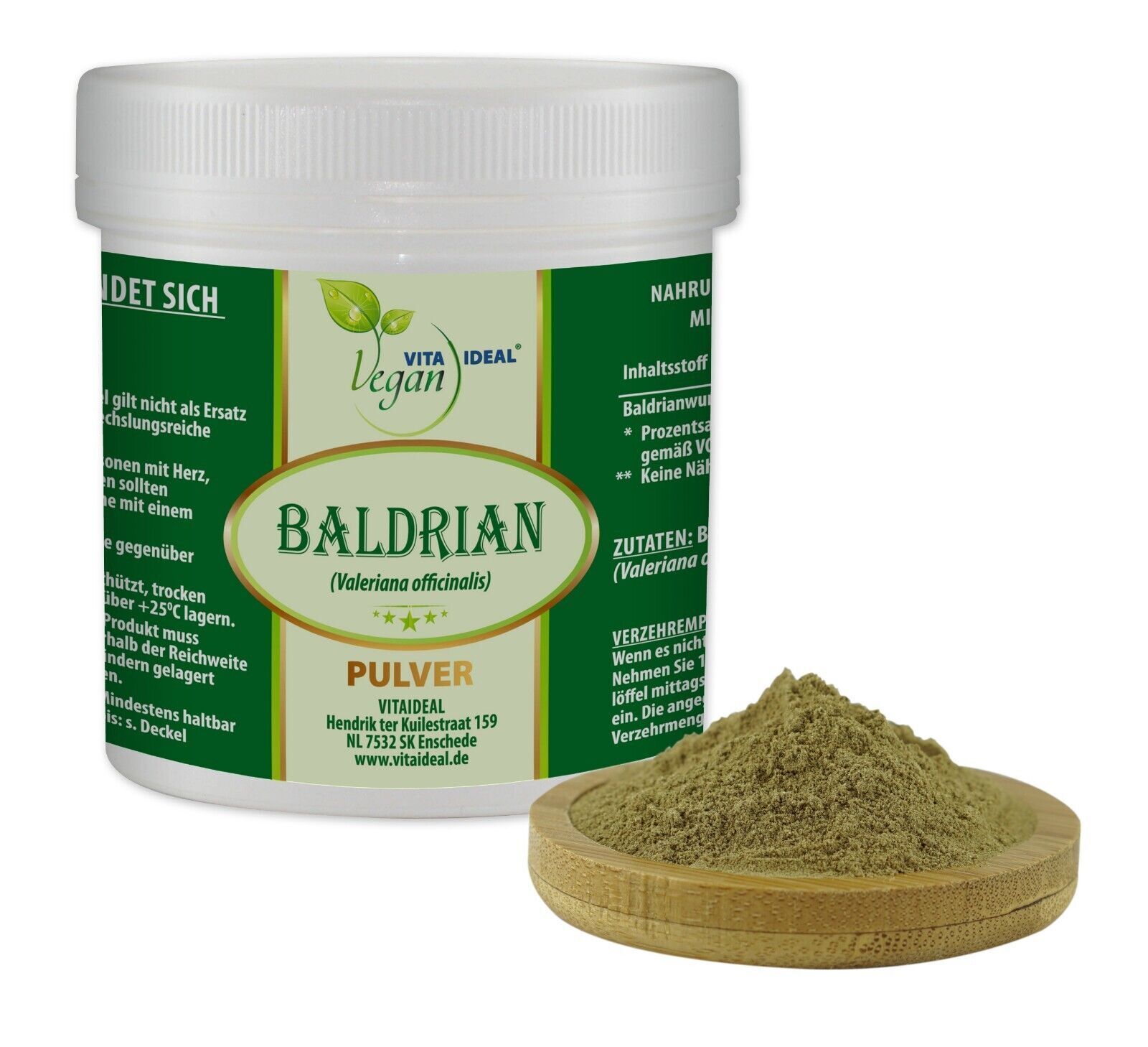 VITA IDEAL Vegan® Baldrian Wurzel Pulver - Valeriana officinal - Baldrianwurzel -