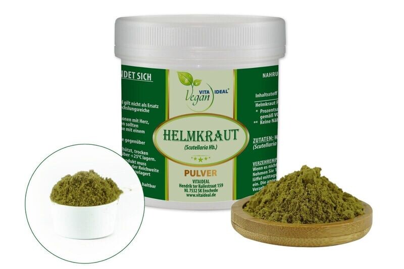 VITA IDEAL Vegan® Helm Kraut Pulver - Scutellaria lateriflora - Helmkraut -