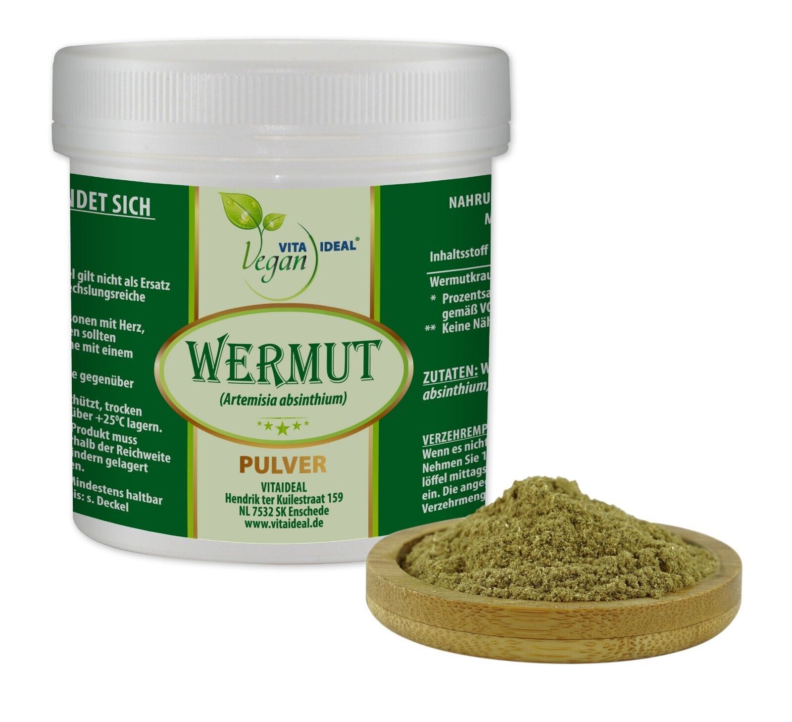 VITA IDEAL Vegan® Wermut Kraut Pulver - Artemisia absinthium - Wermutkraut -