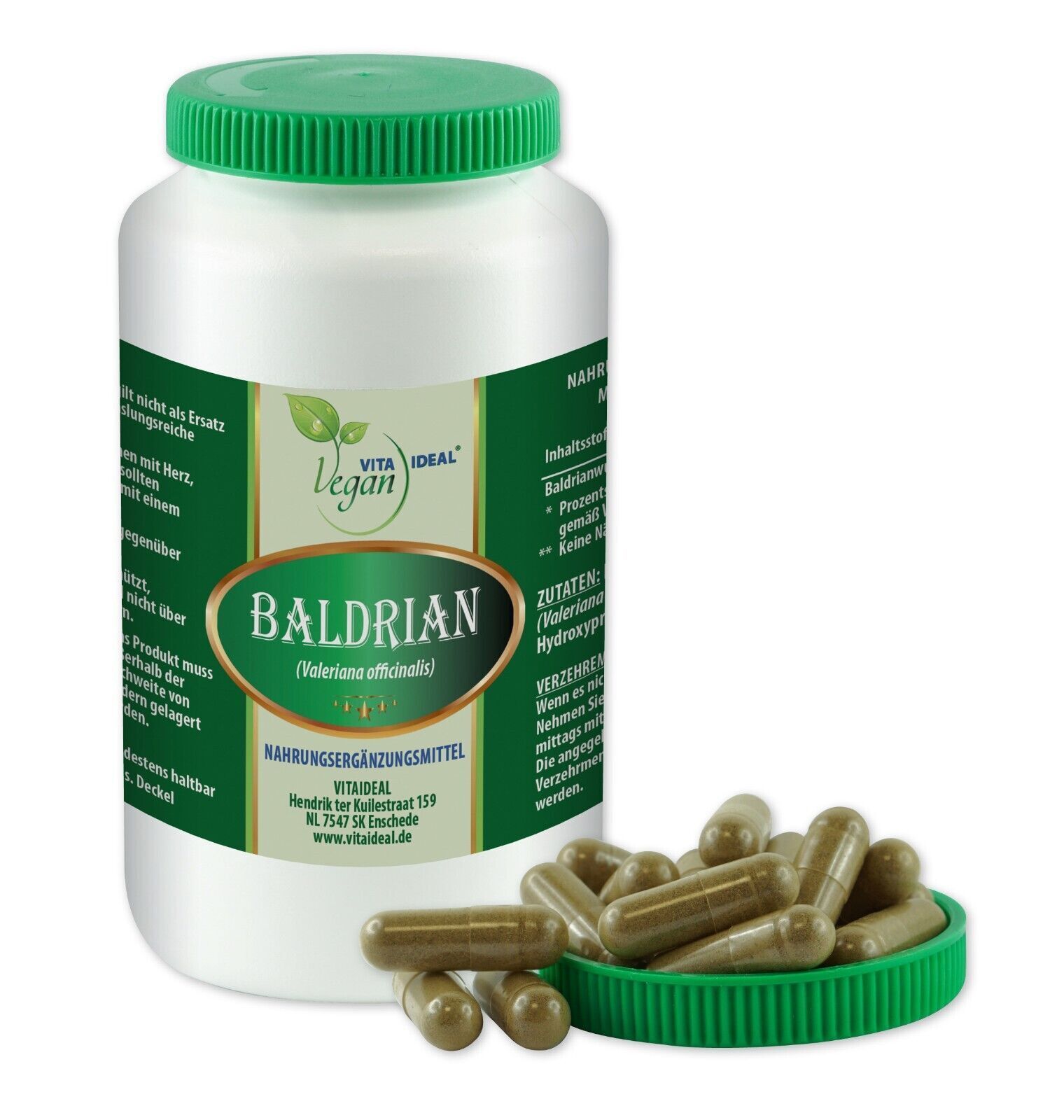 VITA IDEAL Vegan® Baldrian Wurzel Kapseln - Valeriana officina - Baldrianwurzel -