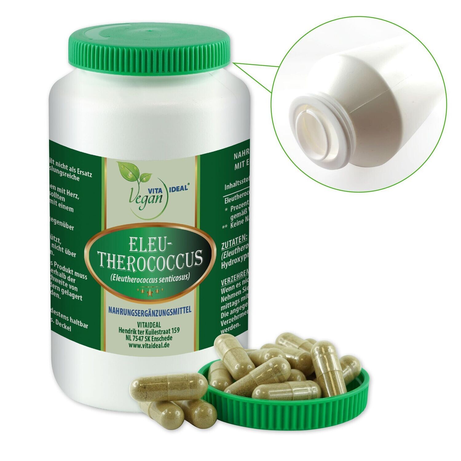 VITA IDEAL Vegan® Eleutherococcus Kapseln  - Taigawurzel - Eleutherokokk - senticosus -