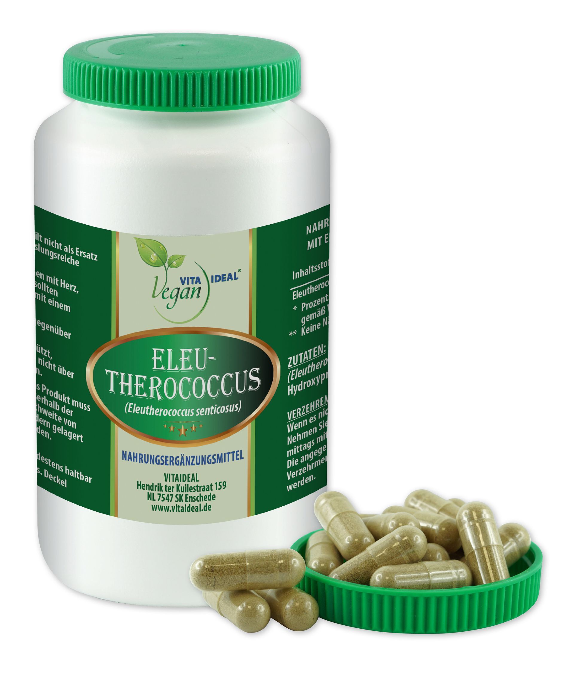VITA IDEAL Vegan® Eleutherococcus Kapseln - Taigawurzel - Eleutherokokk - senticosus -