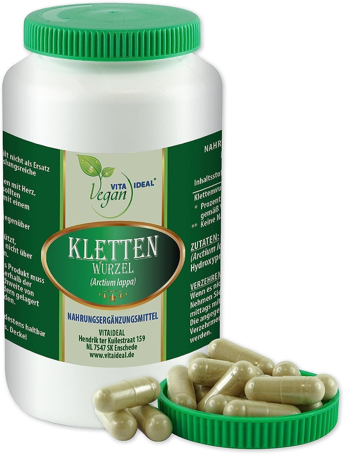 VITA IDEAL Vegan® Kletten Wurzel Kapseln - Arctium lappa - Klettenwurzel - Klette