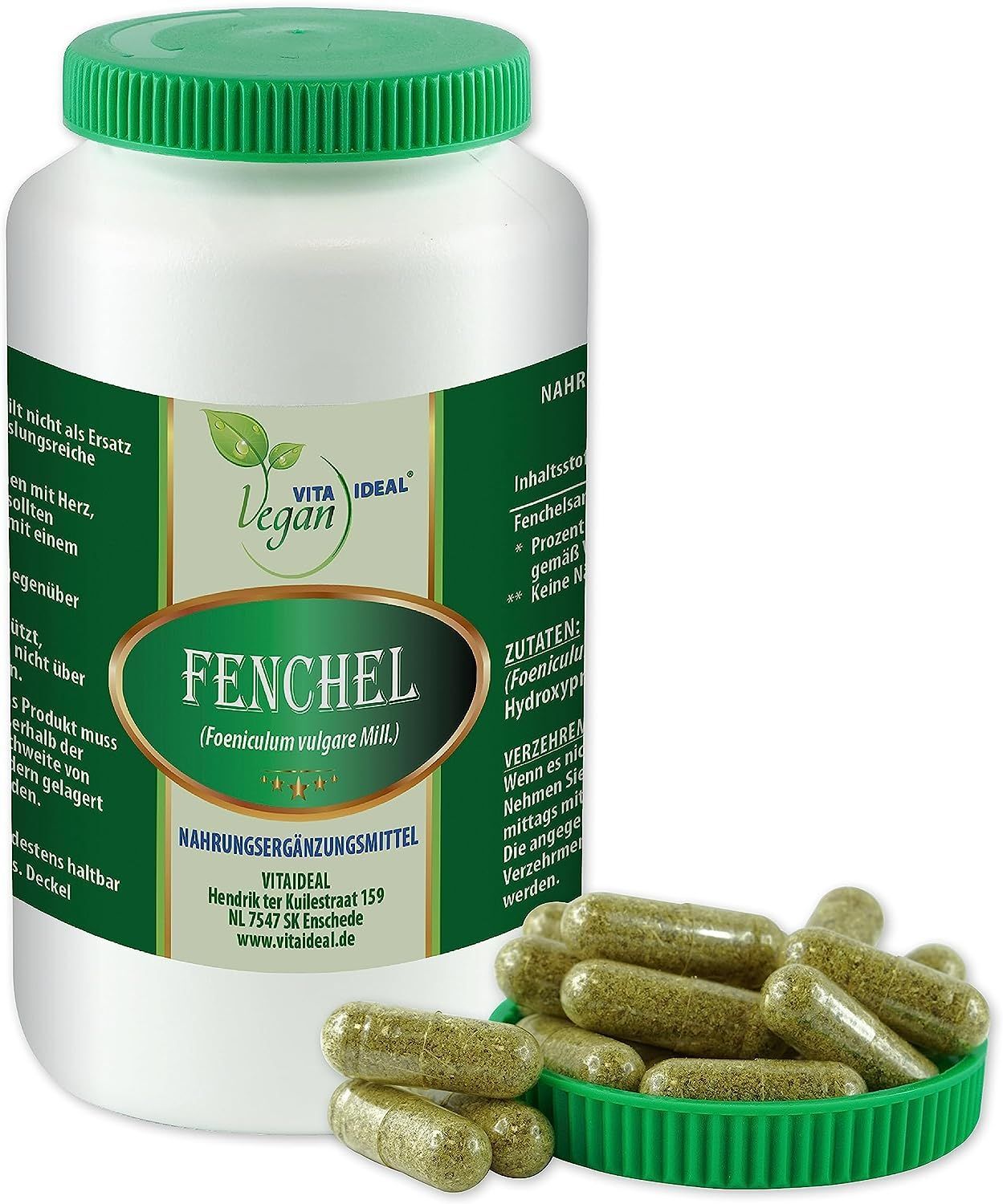 VITA IDEAL Vegan® Fenchel - Samen Kapseln - Foeniculum vulgare - Fenchelsamen -