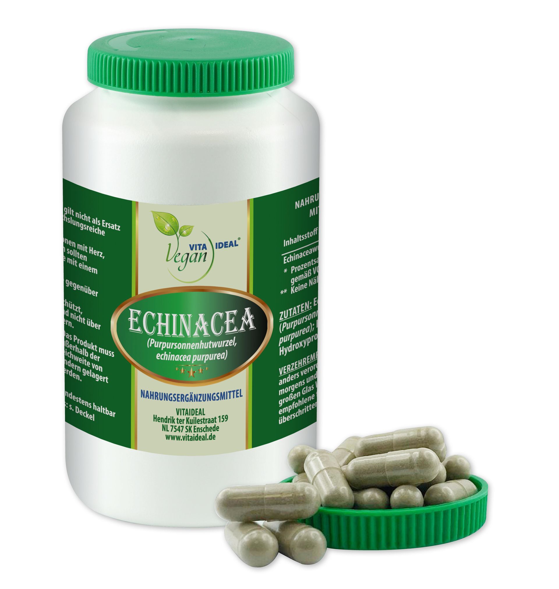 VITA IDEAL VEGAN® Echinacea Wurzel Kapseln - Purpursonnenhutwurzel - Echinaceawurzel -