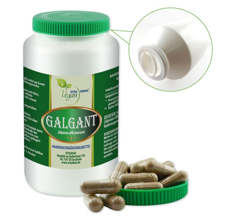 VITA IDEAL VEGAN® Galgant Wurzel Kapseln - Alpina officinarum - Galgantwurzel