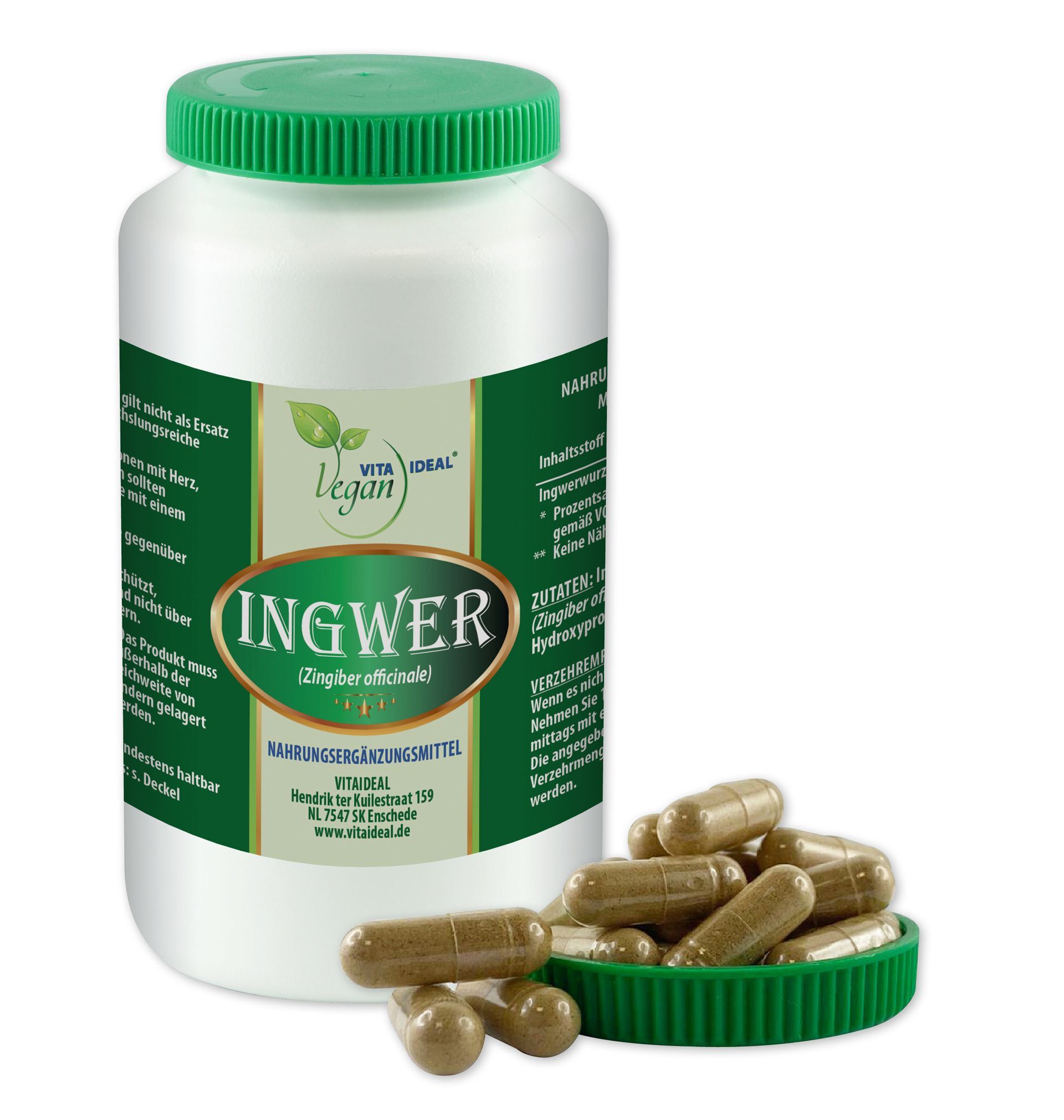 VITA IDEAL VEGAN® Ingwer - Wurzel Kapseln - Ingwerwurzel -