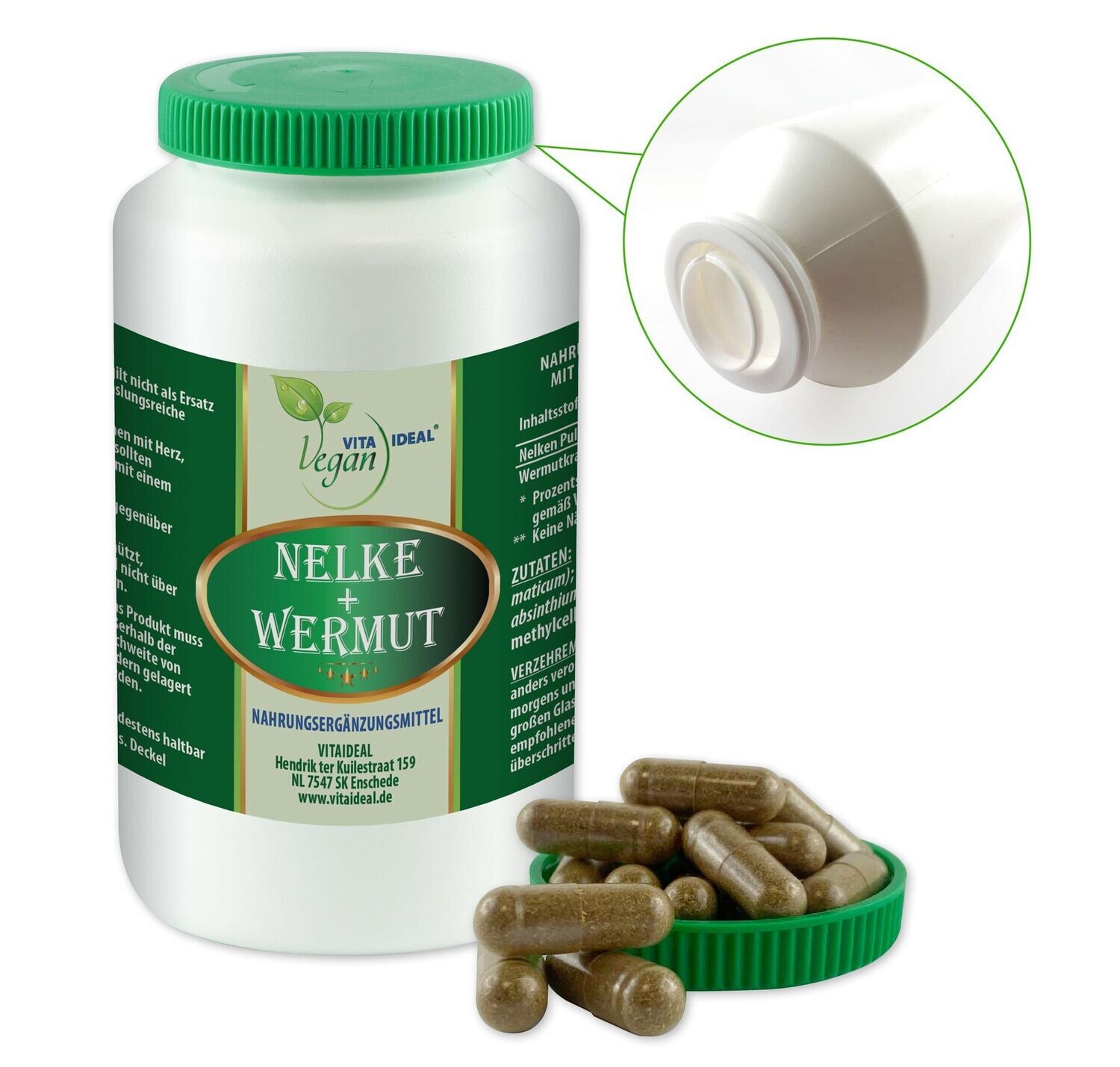 VITA IDEAL Vegan® Gewürz Nelken + Wermut Kraut - Kapseln - Nelke - Wermutkraut -, Menge: 90 Kapseln