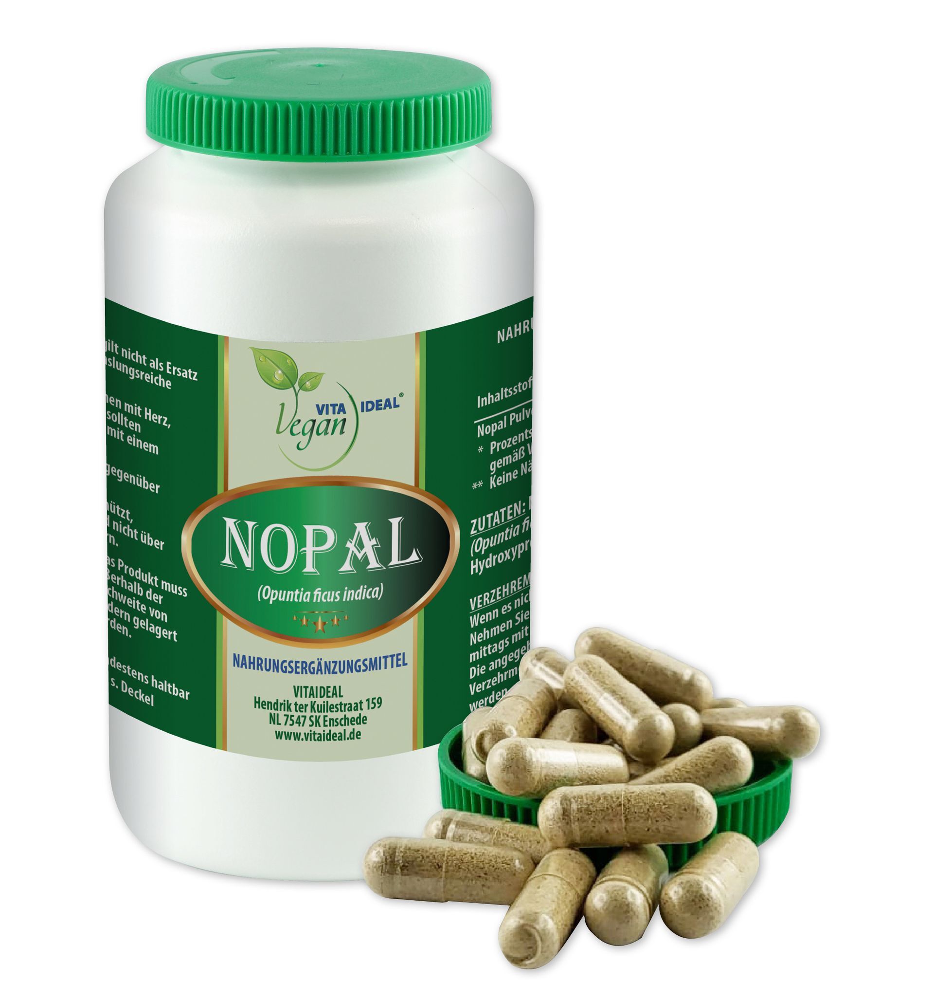 VITA IDEAL VEGAN® Nopal Kapseln - Feigenkaktus - Opuntia ficus indica -