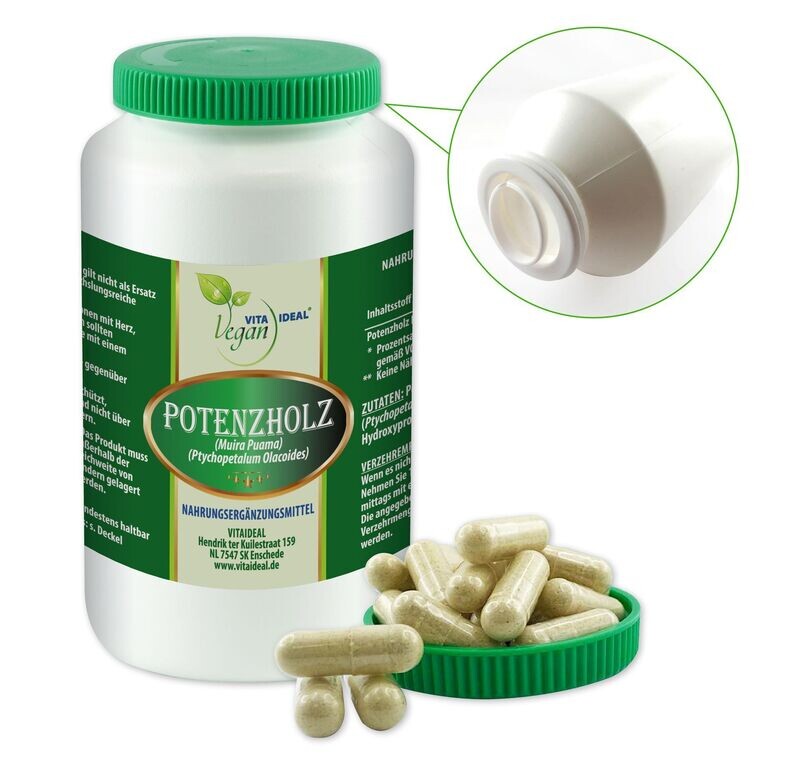 VITA IDEAL Vegan® Potenz Holz Kapseln - Muira puama - Potenzholz -