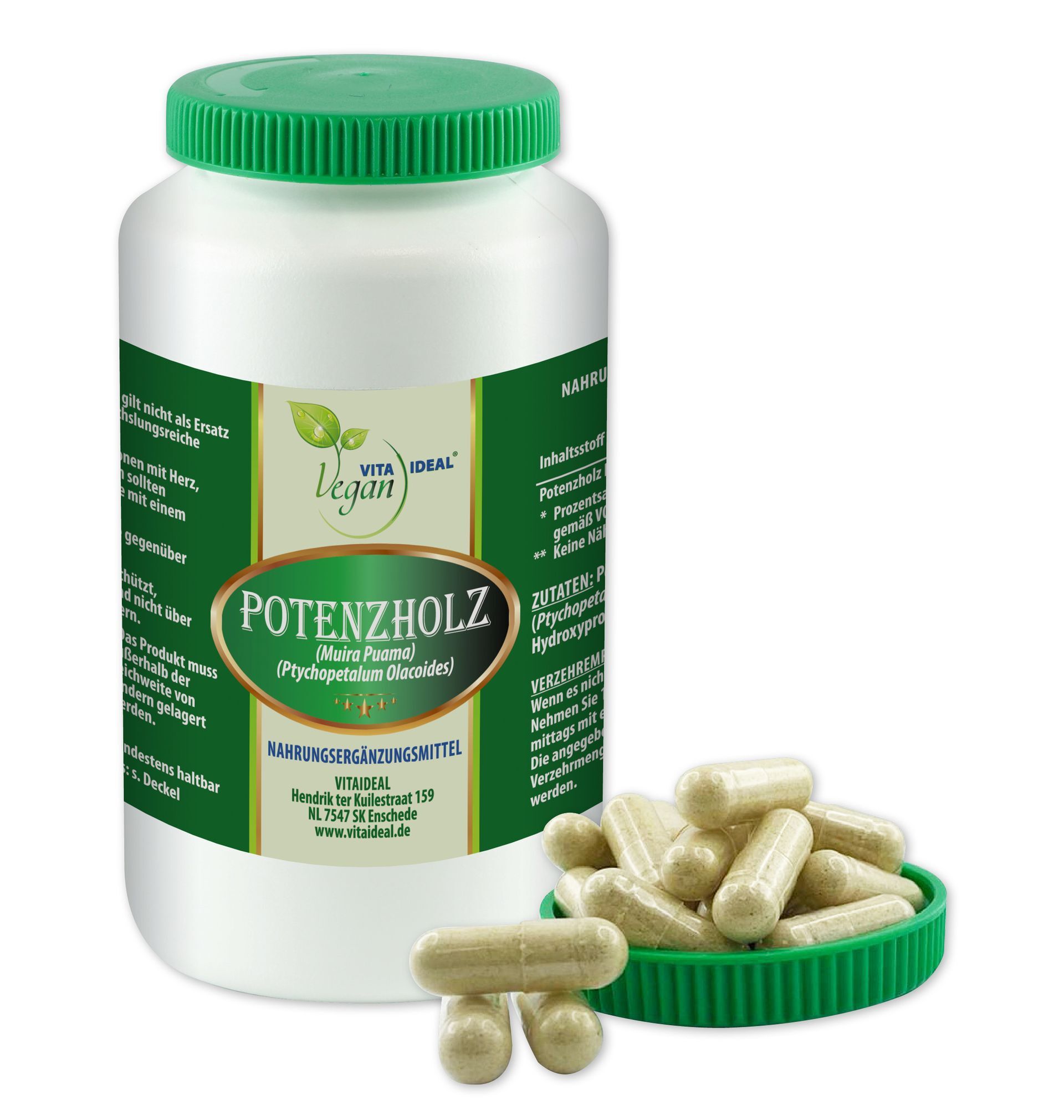 VITA IDEAL Vegan® Potenz Holz Kapseln - Muira puama - Potenzholz -
