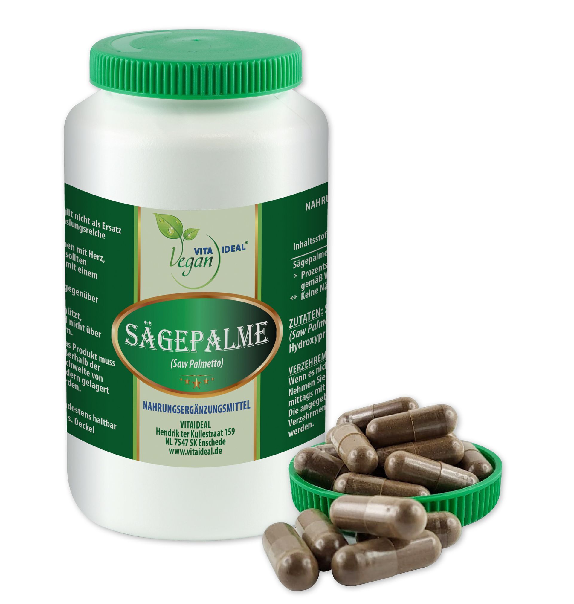 VITA IDEAL Vegan® Säge Palme Kapseln - Saw Palmetto - Sägepalme