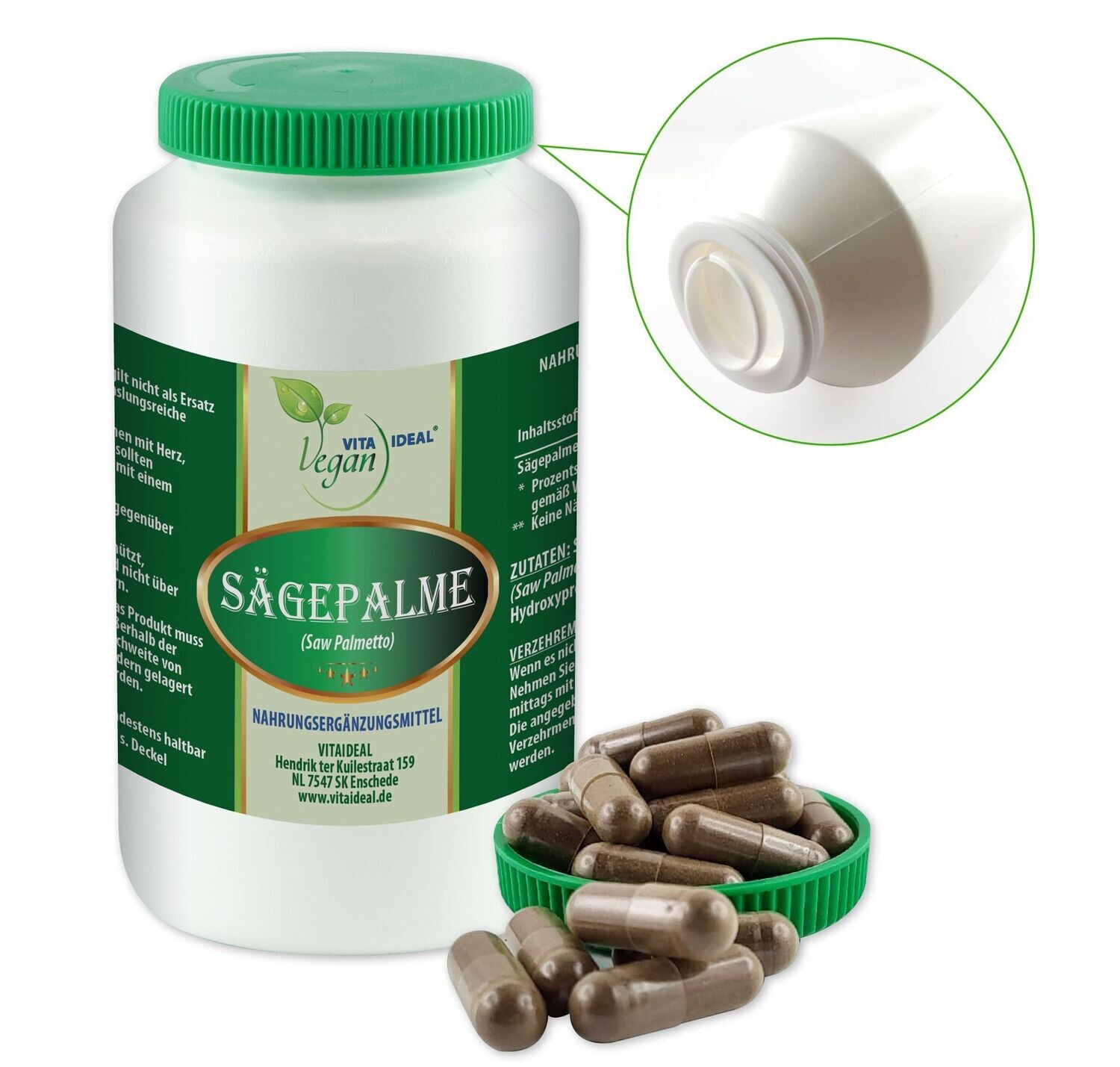VITA IDEAL Vegan® Säge Palme Kapseln - Saw Palmetto - Sägepalme