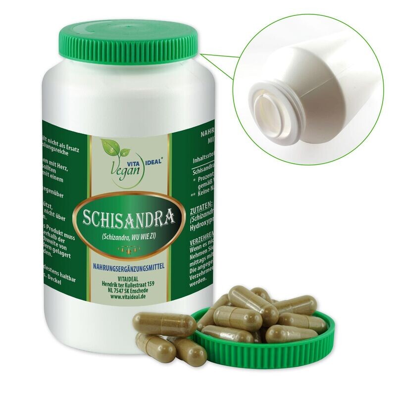 VITA IDEAL Vegan® Schisandra Früchte Kapseln - Schizandra Wu Wie Zi - Schisandrabeeren - Schizandra -