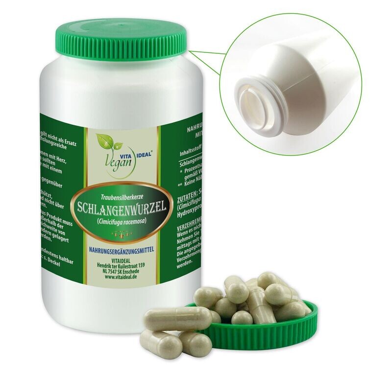 VITA IDEAL Vegan® Schlangen Wurzel Kapseln - Traubensilberkerze - Cimicifuga - Schlangenwurzel -