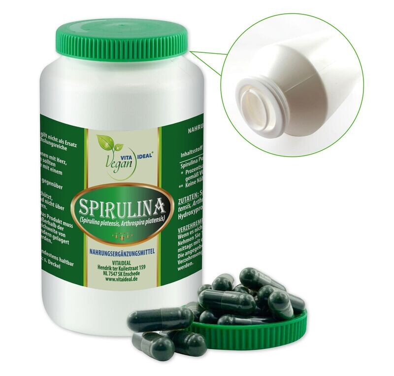 VITA IDEAL Vegan® Spirulina Kapseln - Platensis - Arthrospira -