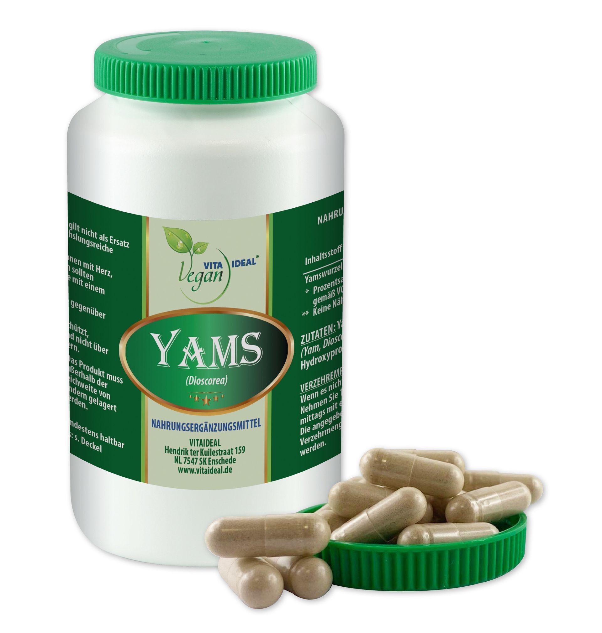 VITA IDEAL Vegan® Yams Wurzel Kapseln - Dioscorea - Yamswurzel -