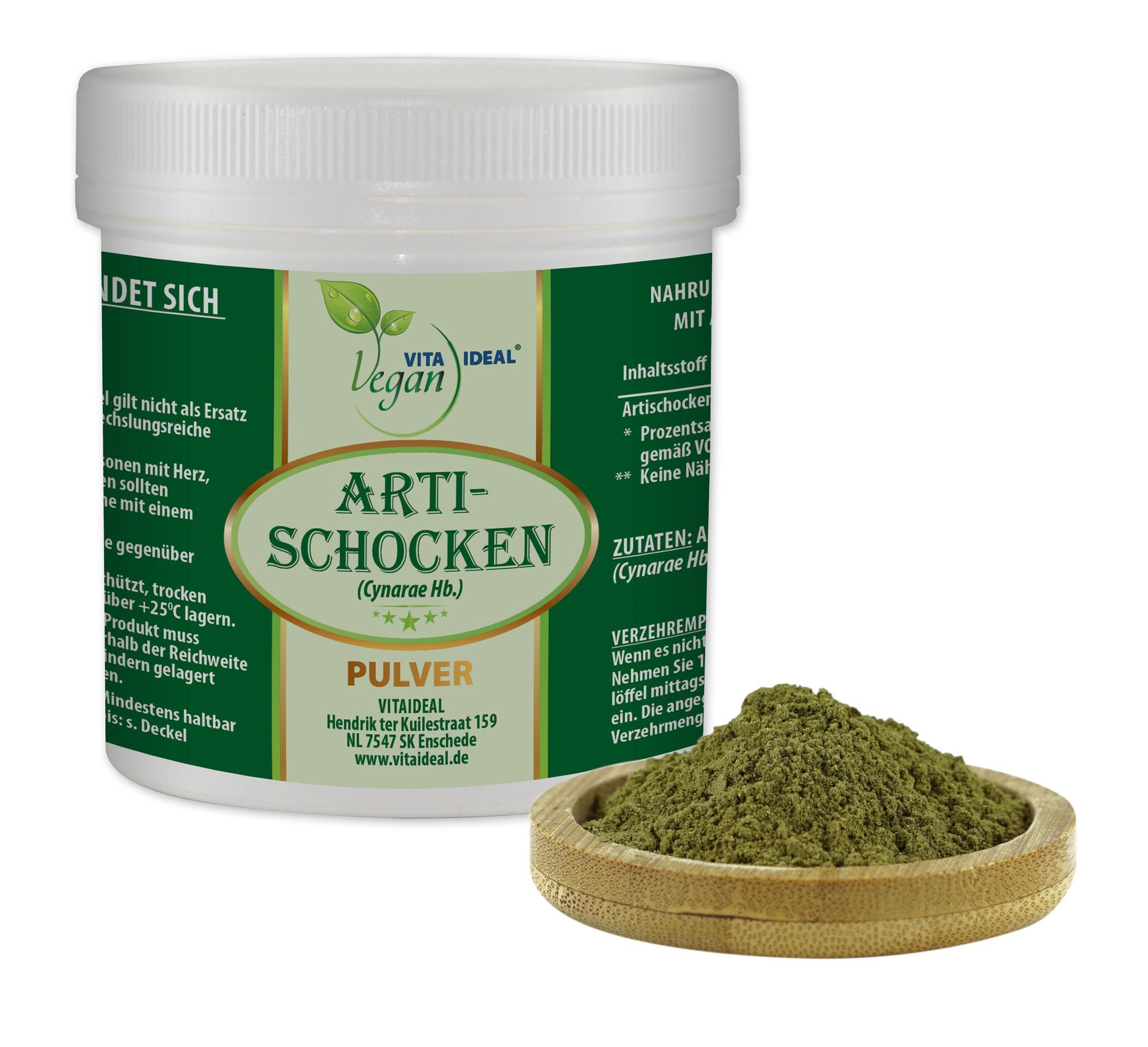 VITA IDEAL Vegan® Artischocken Kraut Pulver - Cynarae Hb. - Korbblütler - Artischockenkraut - Artischocke -